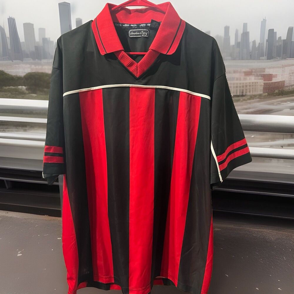 Jordan Craig Rare Black/Red Jersey Shirt Mens XL Grunge Y2K Soccer Street Wear